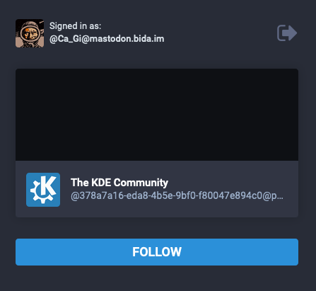 Uno screenshot che mostra una pagina Mastodon per la conferma dell’intenzione di seguire un account.